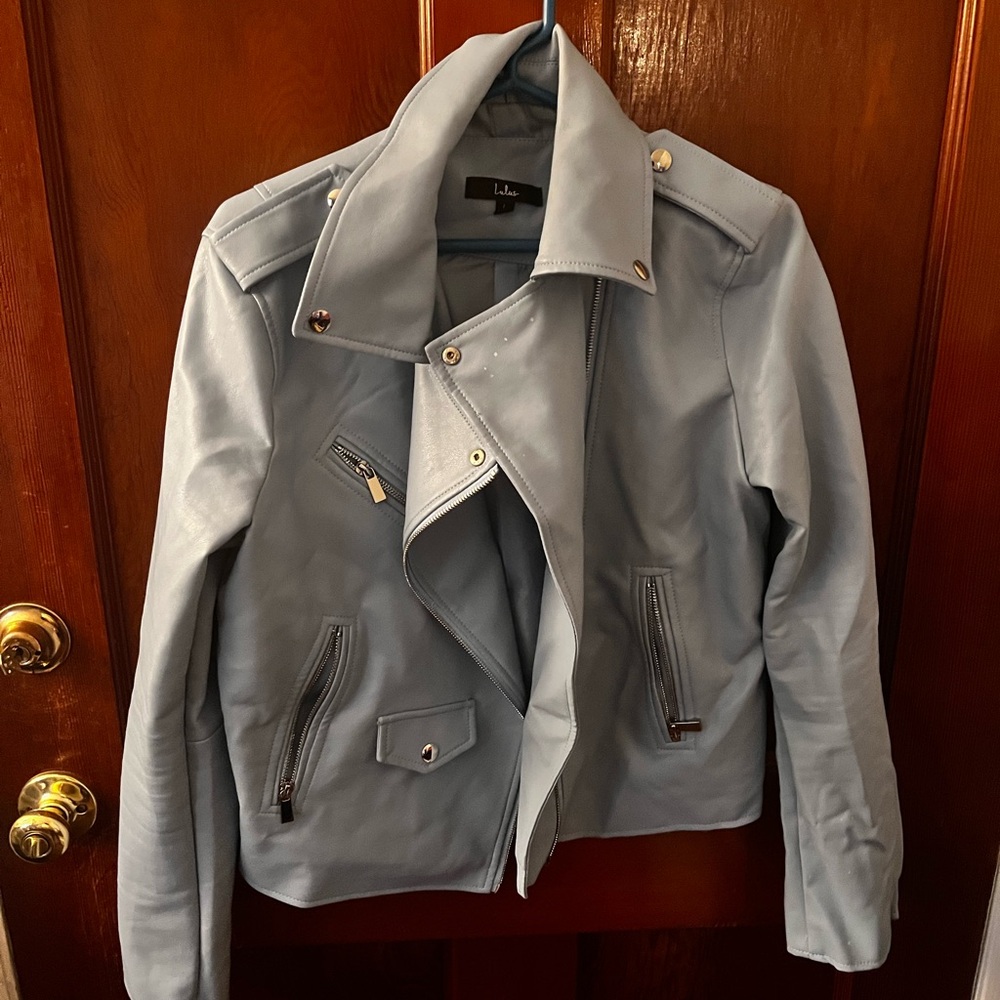 Lulu's Light Blue Leather Jacket